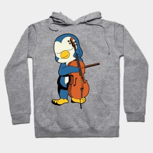 Comic penguin playing cello Hoodie